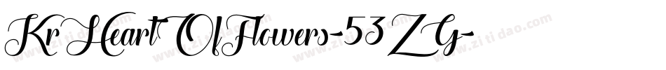 KrHeartOfFlowers-53ZG字体转换
