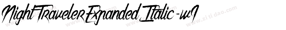 NightTravelerExpandedItalic-w1oM2字体转换