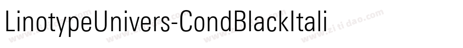 LinotypeUnivers-CondBlackItalic字体转换