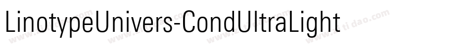 LinotypeUnivers-CondUltraLightItalic字体转换