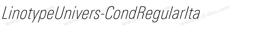 LinotypeUnivers-CondRegularItalic字体转换