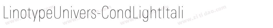LinotypeUnivers-CondLightItalic字体转换