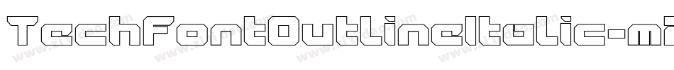 TechFontOutlineItalic-m21V字体转换