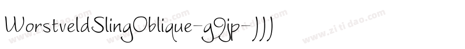 WorstveldSlingOblique-g9jp字体转换