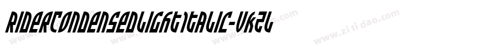 RiderCondensedLightItalic-vKzL字体转换