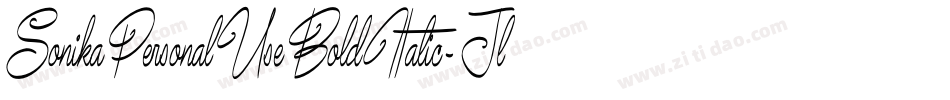 SonikaPersonalUseBoldItalic-JlzK字体转换