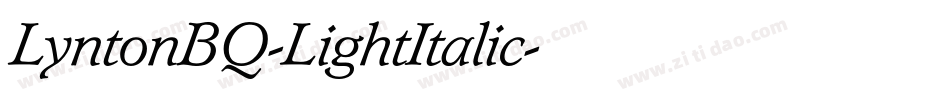 LyntonBQ-LightItalic字体转换
