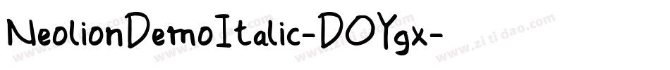 NeolionDemoItalic-DOYgx字体转换