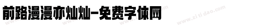 前路漫漫亦灿灿字体转换