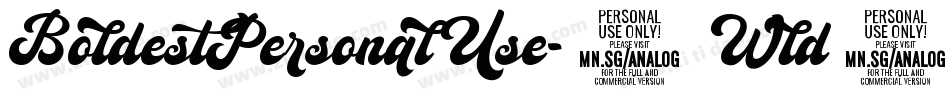 BoldestPersonalUse-0Wld9字体转换