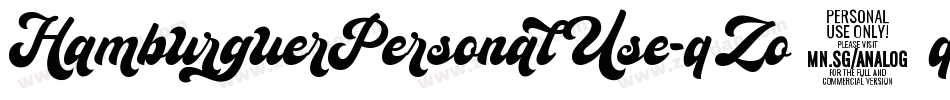 HamburguerPersonalUse-qZo5q字体转换 HamburguerPersonalUse-qZo5q字体转换