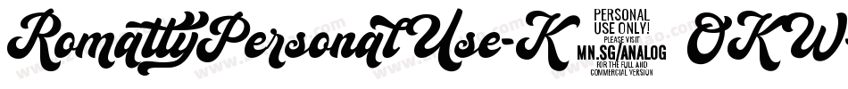 RomattyPersonalUse-K7OKW字体转换
