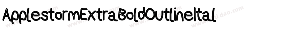 ApplestormExtraBoldOutlineItalic-ePqO字体转换