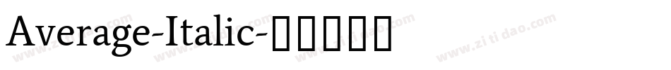 Average-Italic字体转换