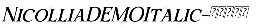 NicolliaDEMOItalic字体转换