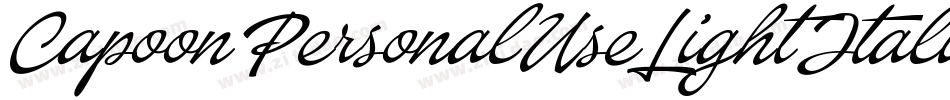 CapoonPersonalUseLightItalic-vLOA字体转换