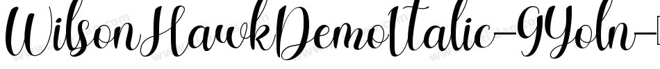 WilsonHawkDemoItalic-9Yoln字体转换