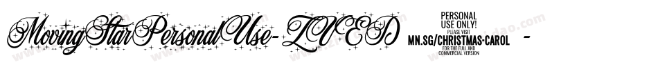 MovingStarPersonalUse-ZVED8字体转换