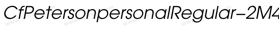 CfPetersonpersonalRegular-2M4X字体转换