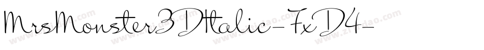 MrsMonster3DItalic-7xD4字体转换