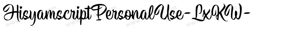 HisyamscriptPersonalUse-LxKW字体转换