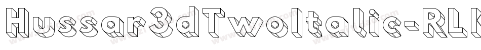Hussar3dTwoItalic-RLKM字体转换