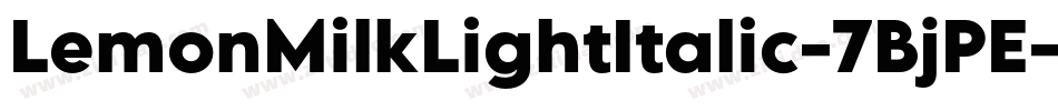 LemonMilkLightItalic-7BjPE字体转换