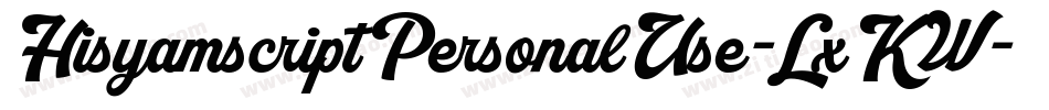 HisyamscriptPersonalUse-LxKW字体转换