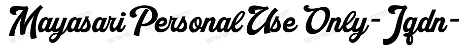 MayasariPersonalUseOnly-Jqdn字体转换