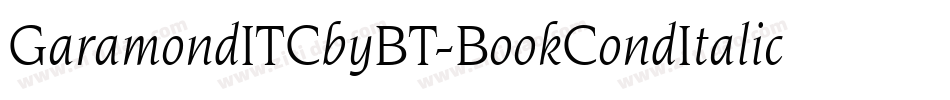 GaramondITCbyBT-BookCondItalic字体转换