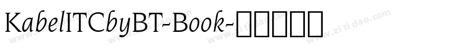 KabelITCbyBT-Book字体转换