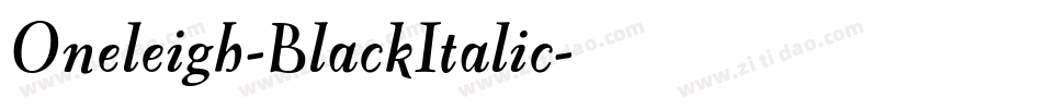 Oneleigh-BlackItalic字体转换