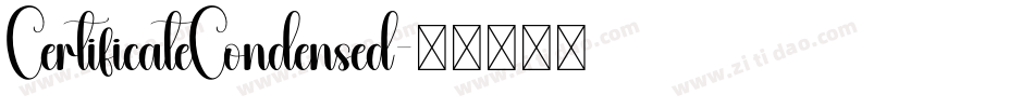 CertificateCondensed字体转换