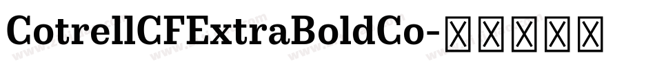 CotrellCFExtraBoldCo字体转换