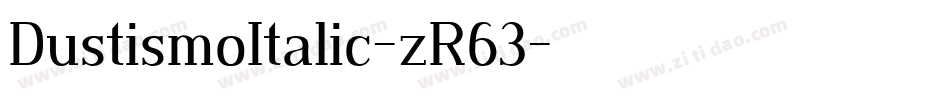 DustismoItalic-zR63字体转换