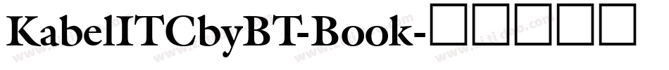 KabelITCbyBT-Book字体转换