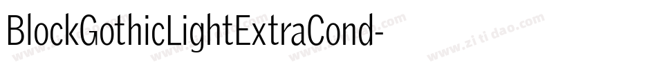 BlockGothicLightExtraCond字体转换