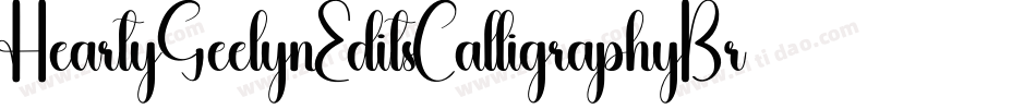 HeartyGeelynEditsCalligraphyBrush1-6GPY字体转换