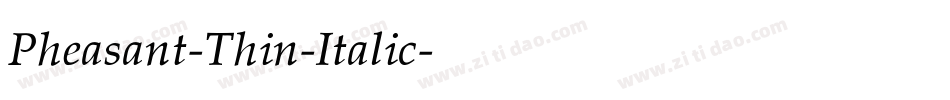 Pheasant-Thin-Italic字体转换