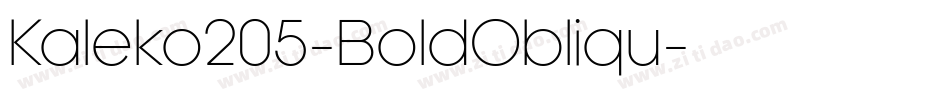 Kaleko205-BoldObliqu字体转换