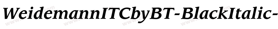 WeidemannITCbyBT-BlackItalic字体转换