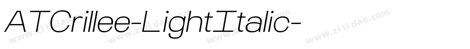 ATCrillee-LightItalic字体转换