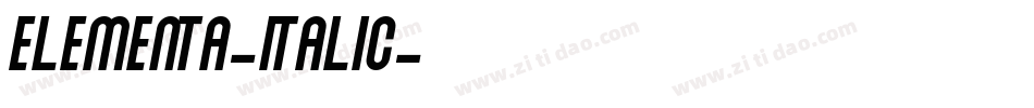 Elementa-Italic字体转换