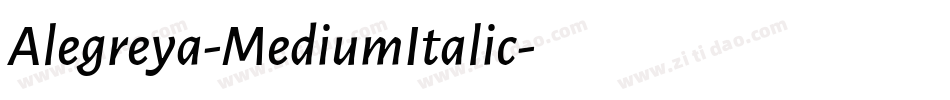 Alegreya-MediumItalic字体转换