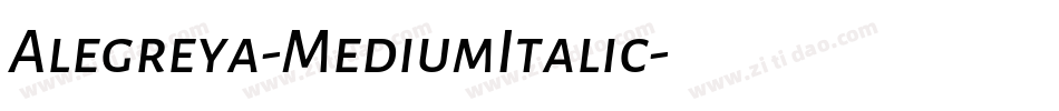 Alegreya-MediumItalic字体转换