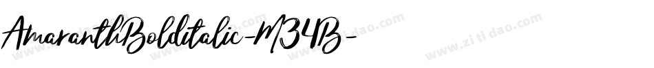 AmaranthBolditalic-M34B字体转换