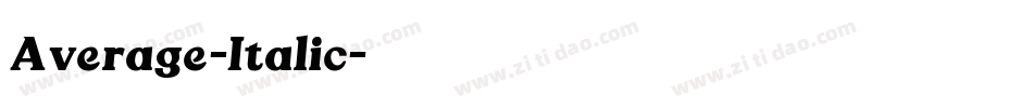 Average-Italic字体转换