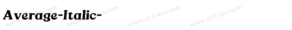 Average-Italic字体转换