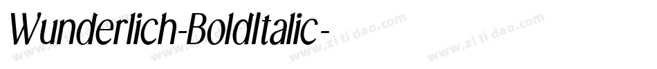 Wunderlich-BoldItalic字体转换