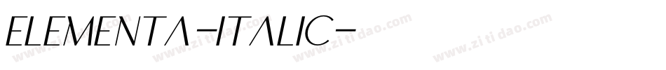 Elementa-Italic字体转换
